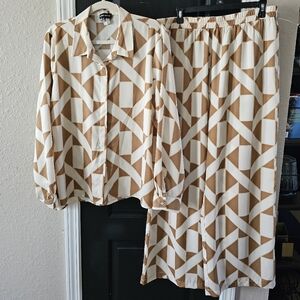 Modern Works XL 2 Piece Geometric Pants Set